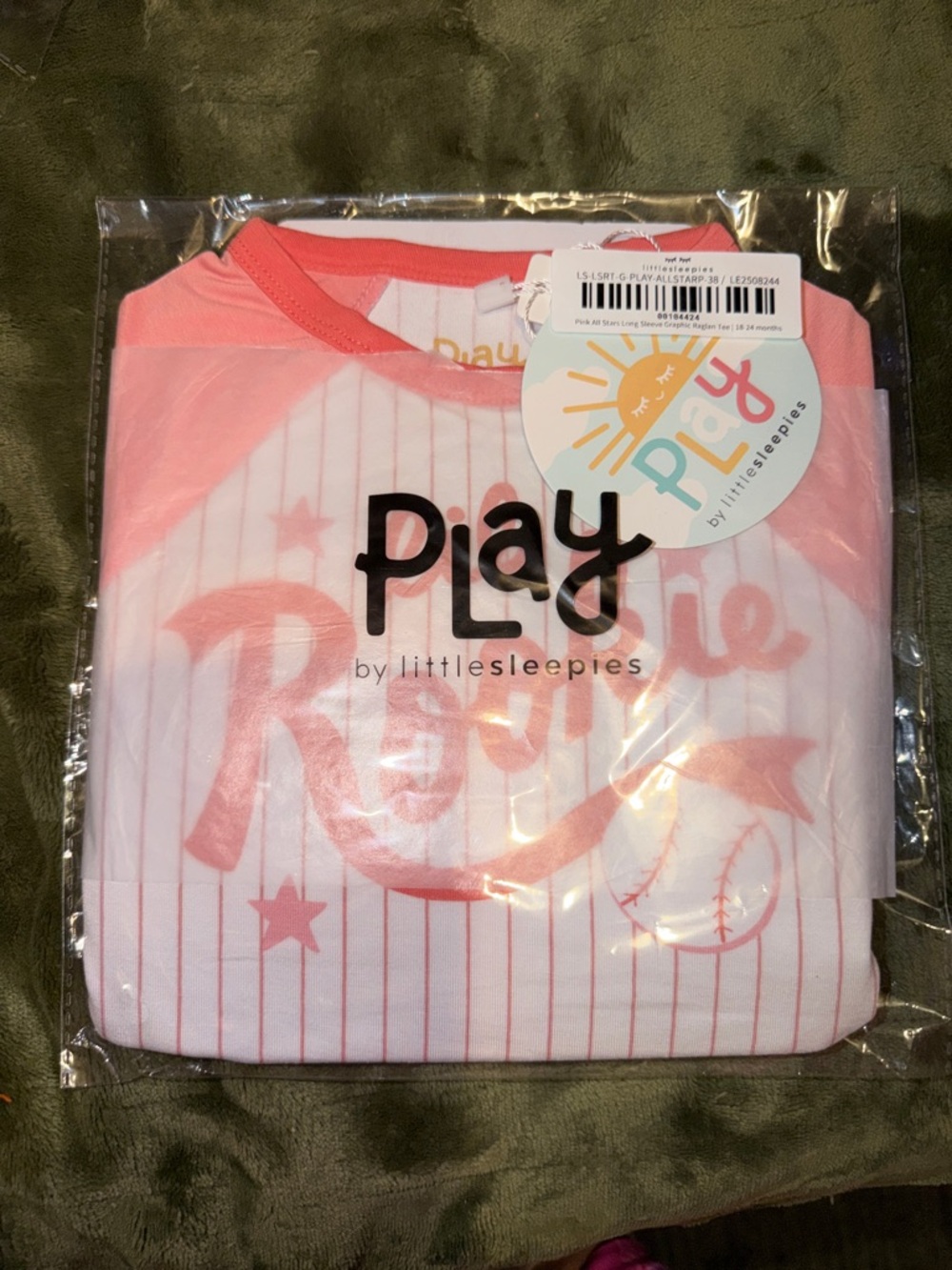 Little Sleepies All Star Pink Raglan Tee